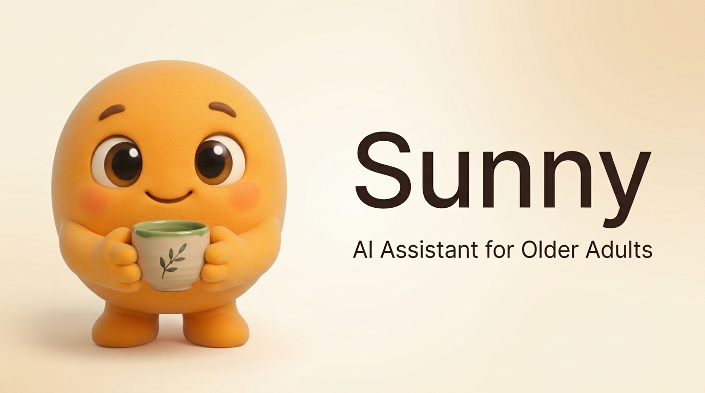 Sunny, a friendly AI desktop companion helping older adults